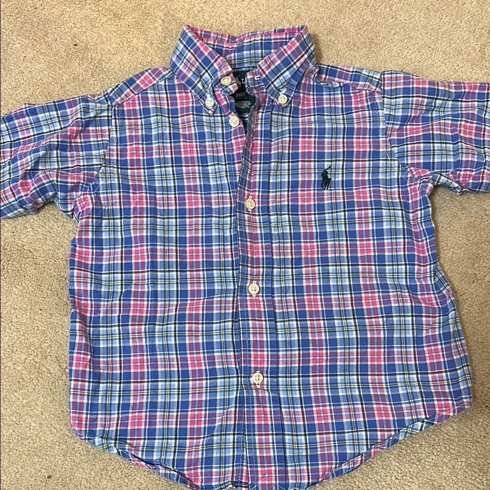Ralph Lauren‎ Blue and Red Button Down Shirt Classic Plaid